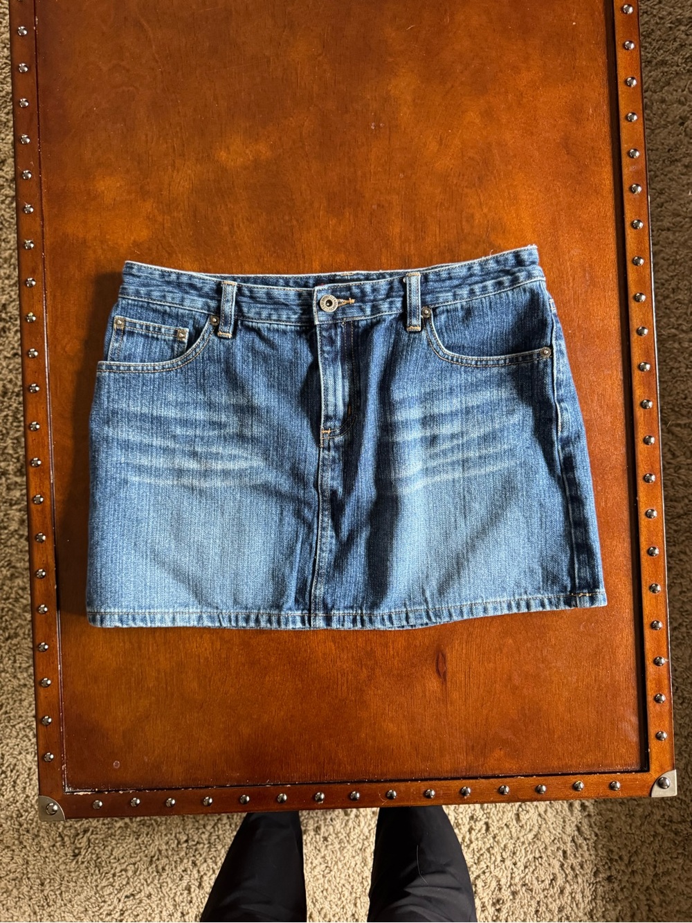 Aeropostale Classic Blue Denim Mini Skirt - Casual Everyday Style